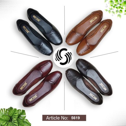 Womens Textured Flat Toe Ballerinas