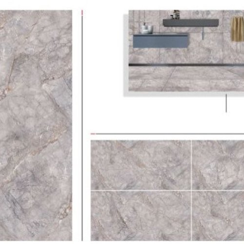 Italian Grey Glossy Bathroom Tiles