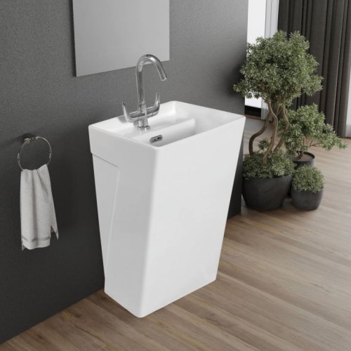 White Ceramic One Piece Basin