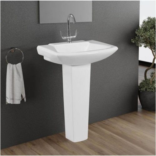 White Ceramic Wash Basin Pedestal