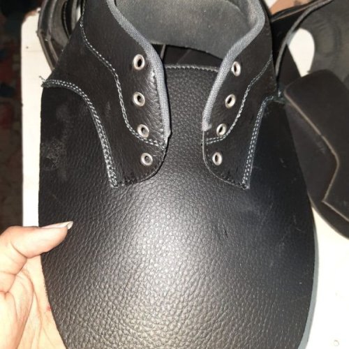 Black Rexine Safety Shoes Upper