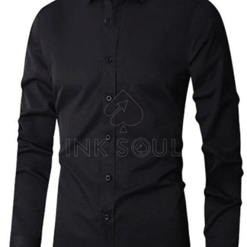 Mens Black Cotton Shirts