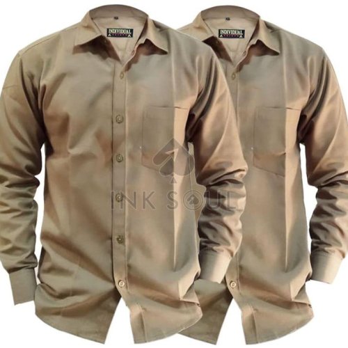 Mens Khaki Cotton Shirts