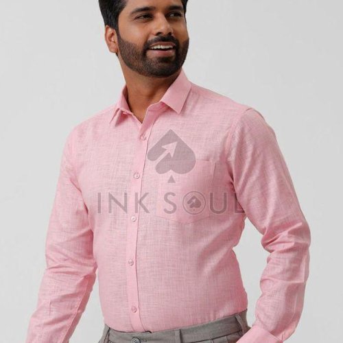 Mens Pink Cotton Shirts