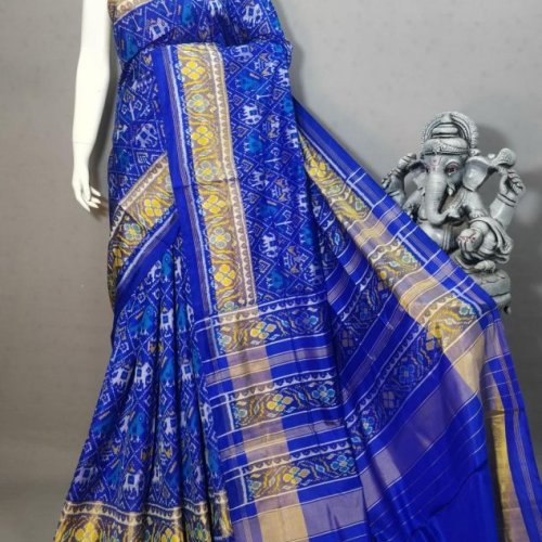 Ladies Blue Stripe Pallu Saree