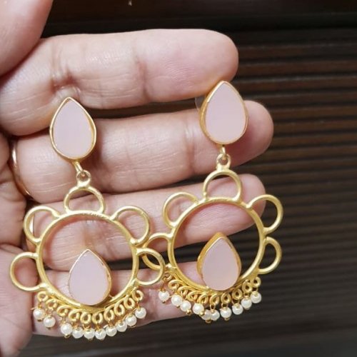 Ladies Druzy Pearl Fringe Earpiece