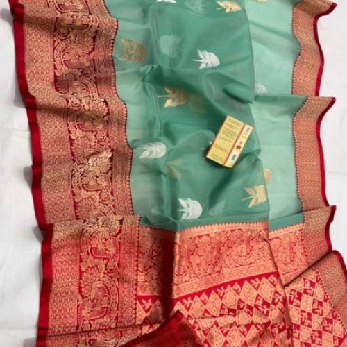 Ladies Leaf Motif Banarasi Saree
