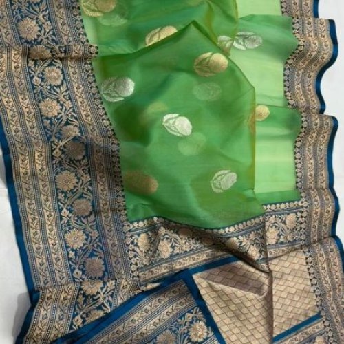 Ladies Mashru Border Kora Saree