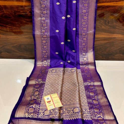 Ladies Purple Zari Banarasi Saree