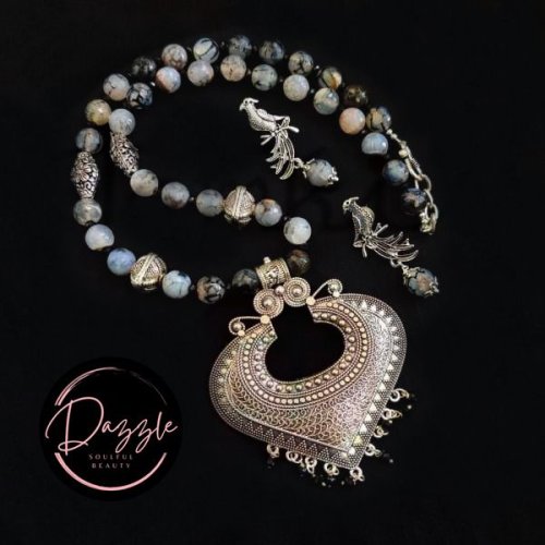 Ladies Silver Heart Pendant Necklace