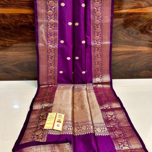Womens Zari Floral Tussar Silk Stole