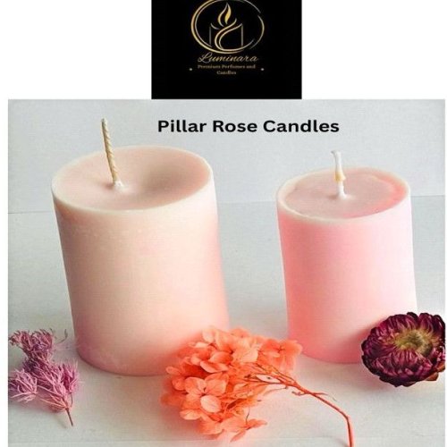 Pillar Rose Candle Set