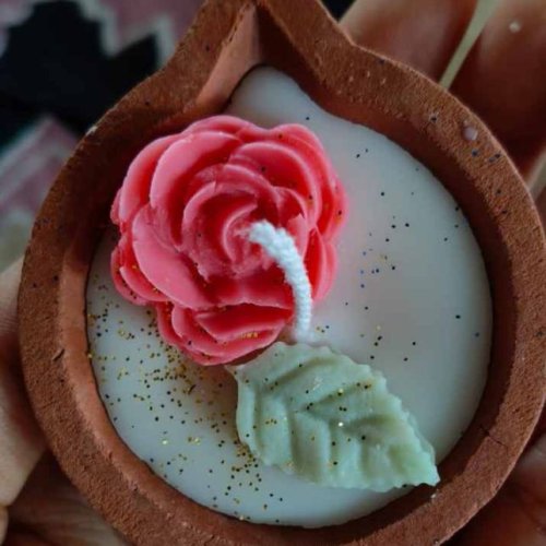 Flower Diya Scented Candle