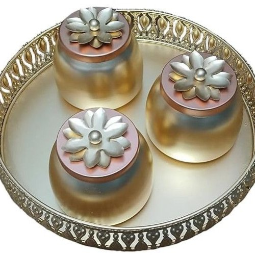 3 German Silver Jar With Round Tray