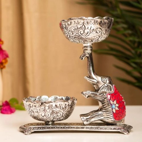German Silver Elephant Bowl Set