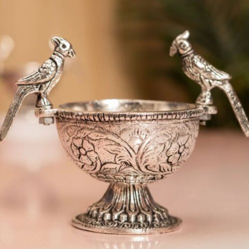 German Silver Parrot Bowl