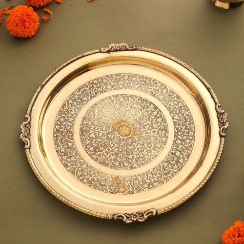 Brass Embossed Thali