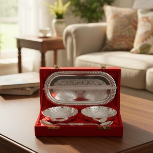 Brass Silver Plated Bowl Set