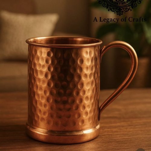 Pure Copper Hammered Design Mug