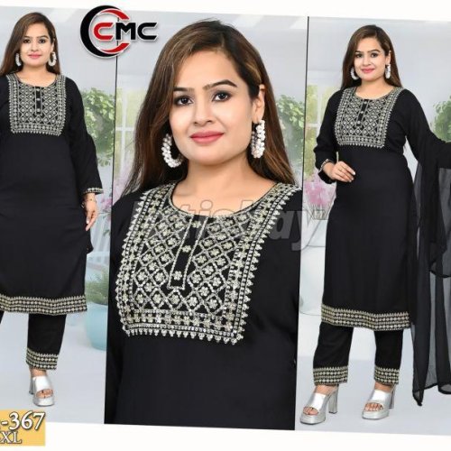 Casual Wear Padmavati Black Kurti Set