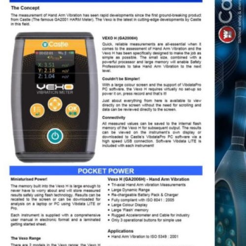 Vexo (GA2006H) Hand Arm Vibration Meter