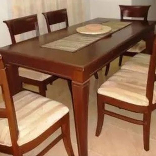 Six Chair Brown Table Dining Set