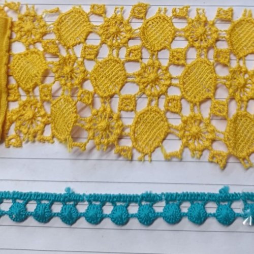 Dual Motif Mesh &AMP; Crochet Polyester Lace