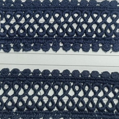loop diamond motif dark blue polyester lace