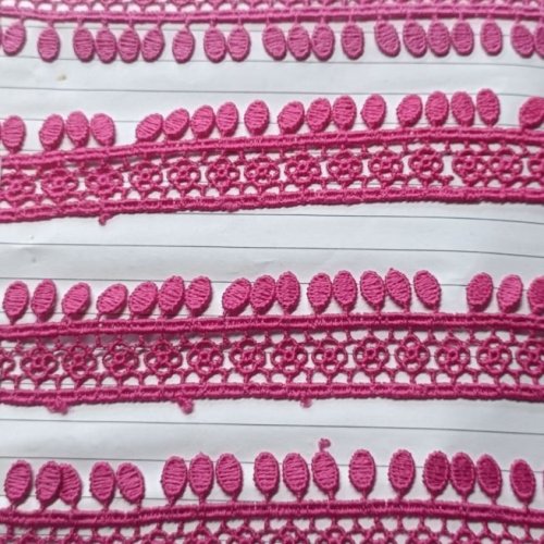 Loop Floral Motif Pink Polyester Lace