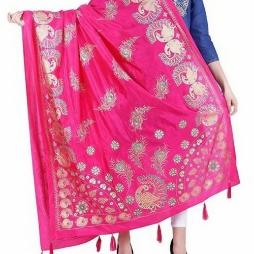 Ladies Digital Print Banarasi Silk Dupatta