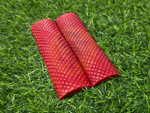 Dyed Red Saw Cut Jigged Bone Scales