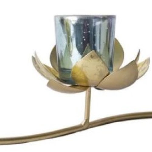 Lotus Trio Tealight Metal Candle Stand