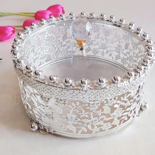 Brass Silver Dry Fruit Storage Box
