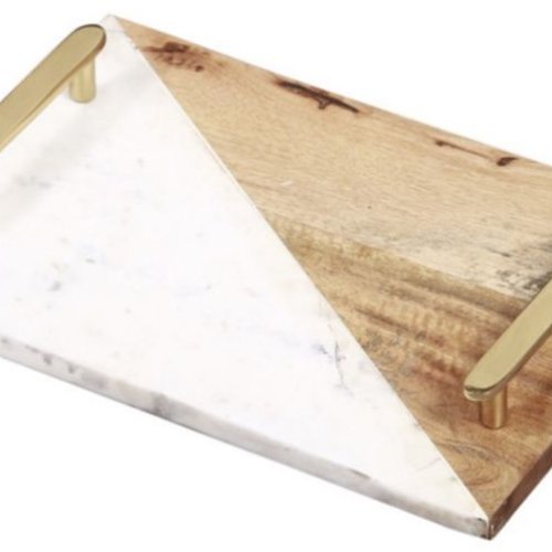 Marble And Wood Tray