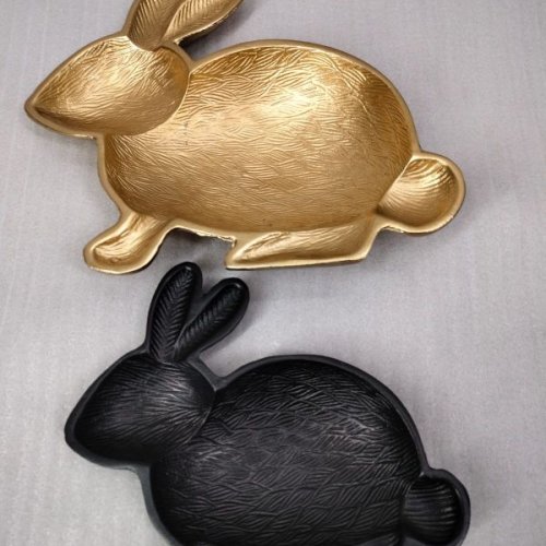 Rabbit Shaped Decorative Metal Tray Set