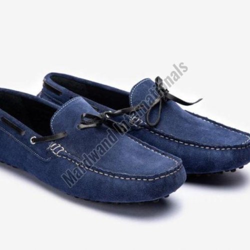 Blue Handcrafted Premium Leather Loafer Shoes