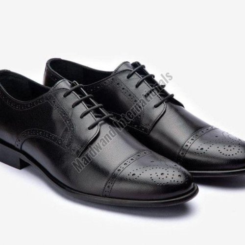 Handmade Black Premium Leather Lace Up Derby Shoes
