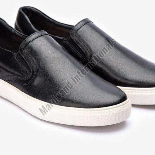 Mens Black Handcrafted Leather Sneakers