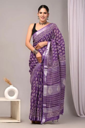 Dola Silk Ajrakh Printed Saree