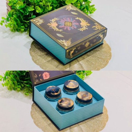 Square Blue 4 Jar Gift Hamper