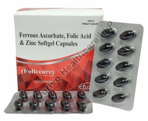 Ferrous Ascorbate &AMP; Folic Acid Softgel Capsule