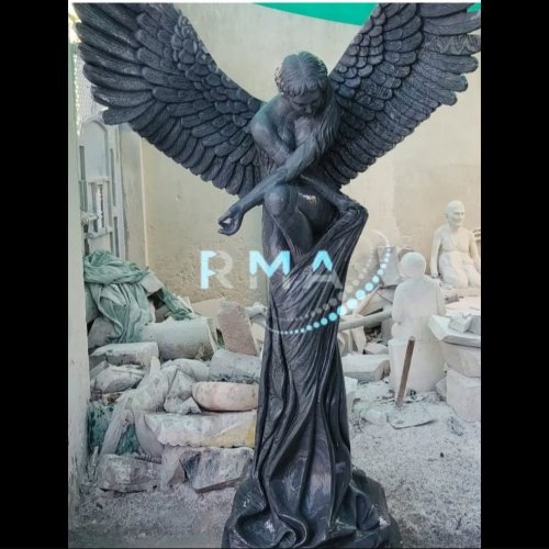 Black Marble Angel Statue