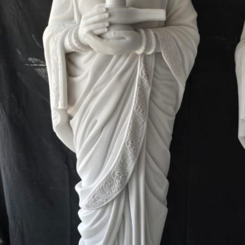 Hand Carved White Marble Realistic Human Statue