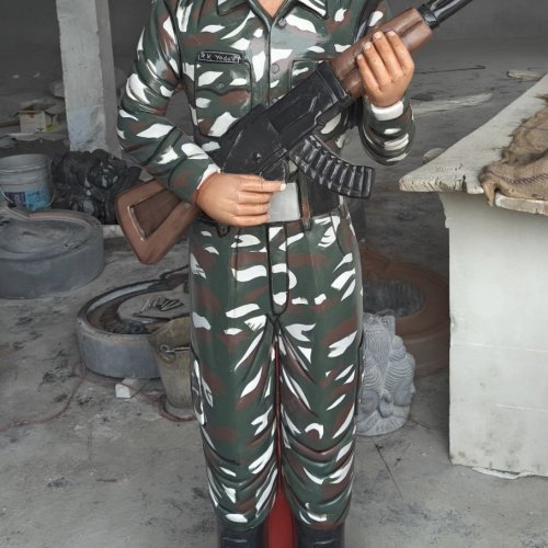 Marble Army Officer Statue