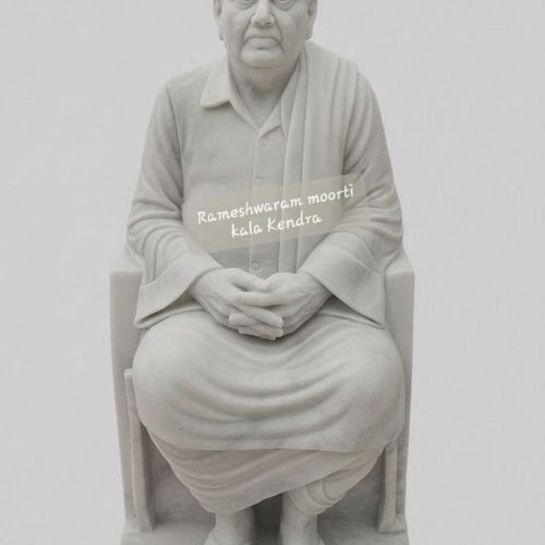 Old Man Marble Realistic Human Statue