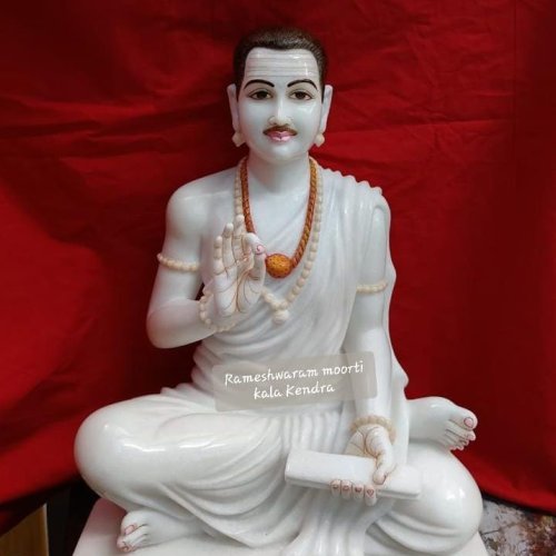 White Marble Guru Ji Basaveshwara Statue