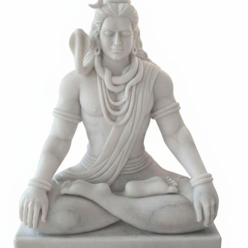White Marble Lord Shiva Ji Statue