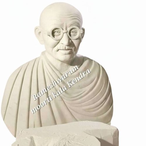 White Marble Mahatma Gandhi Statue