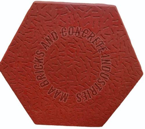 60mm Red Concrete Hexagonal Paver Block