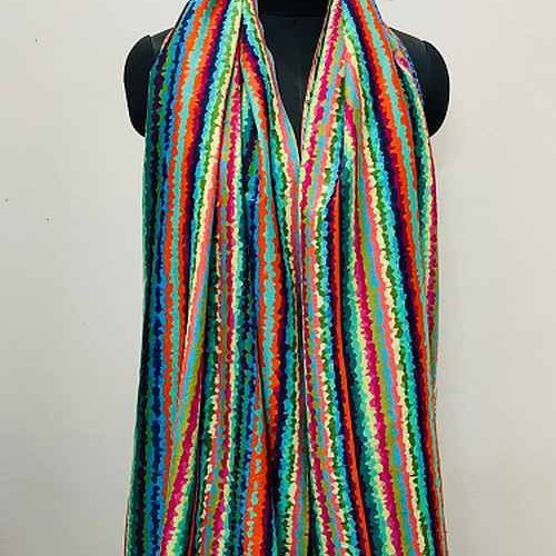 Cotton Silk Digital Printed Abstract Scarves